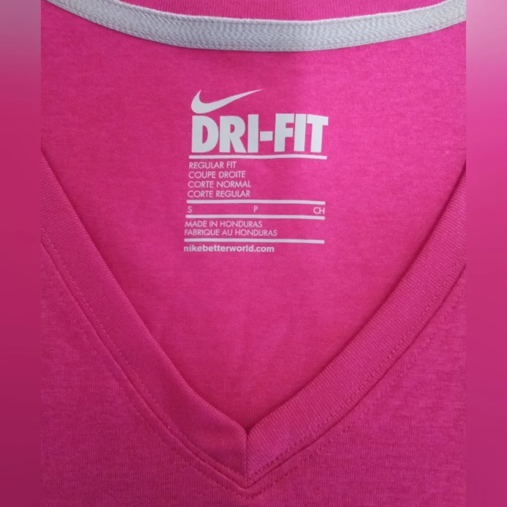 Women's Nike Dri Fit V Neck Shirt Pink S - Picture 5 of 6